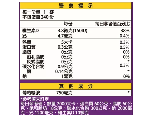 關護立-葡萄糖胺膜衣錠240粒